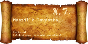 Maszák Tavaszka névjegykártya